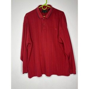 Vintage Alexander Julian Colours - Mens XL Long Sleeve Polo Shirt Red Striped